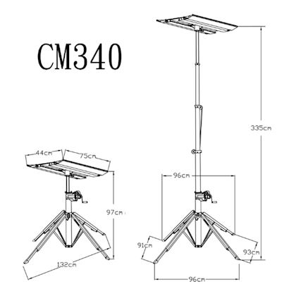 KSF CM340 montagelift incl. draagtassen, hefvermogen: 130kg/3m en 120kg/3,3m