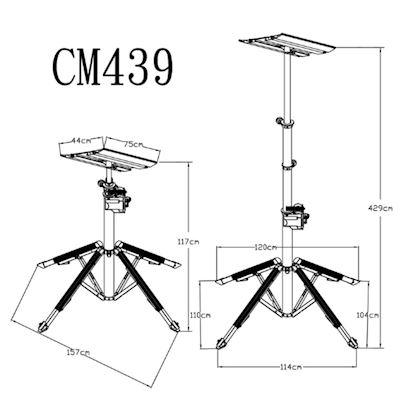 KSF CM439 montagelift incl. draagtassen, 2 transportwieltjes, hefvermogen: 130kg/4,27m